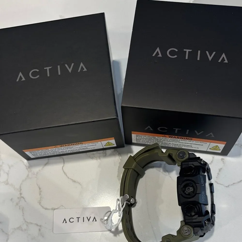 Activa Black Rugged Smartwatch with Digital Display